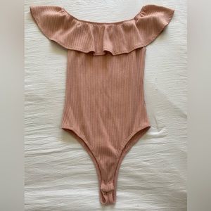 PACSUN, Kendall & Kylie line, off the shoulder soft pink body suit, size S